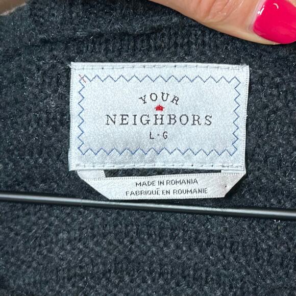 Your Neighbors Black and Blue Pullover Sweater Size L Crew Neckline - Picture 4 of 8
